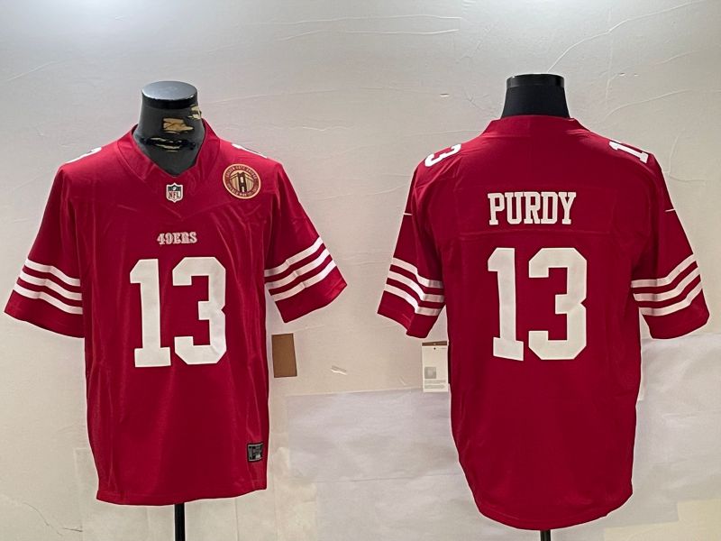 Men San Francisco 49ers #13 Purdy Red Three generations 2024 Nike Vapor Limited NFL Jersey style 3->san francisco 49ers->NFL Jersey
